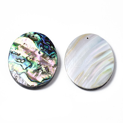 Natural Abalone Shell/Paua Shell Pendants SSHEL-N034-89-1