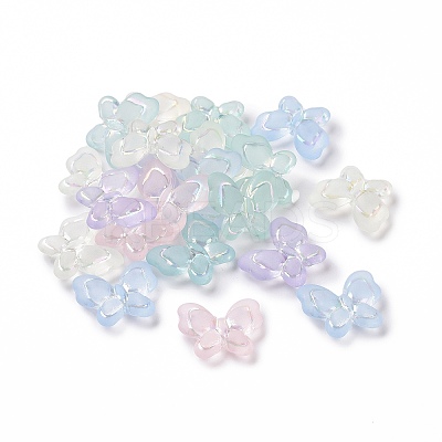 Transparent Frosted Acrylic Beads OACR-P013-32M-1