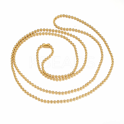 304 Stainless Steel Ball Chain Necklaces Making MAK-I008-01G-B03-1