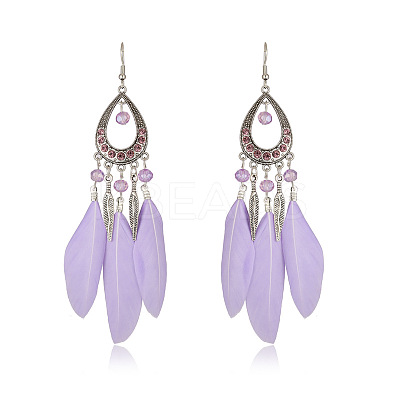 Alloy Rhinestone Teardrop Dangle Earrings FS-WGBDF6F-02-1