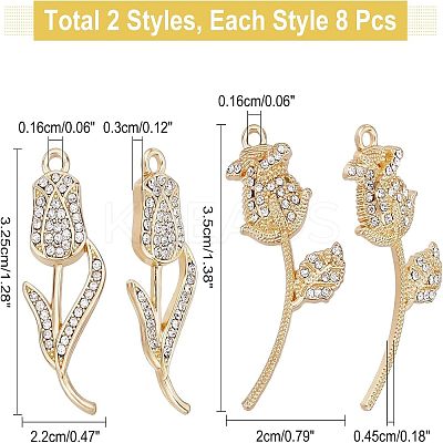 16Pcs 2 Style  Rack Plating Alloy Pendants PALLOY-FH0001-80-1