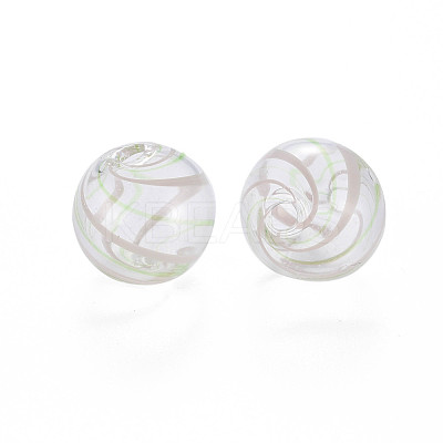 Transparent Handmade Blown Glass Globe Beads GLAA-T012-34B-1