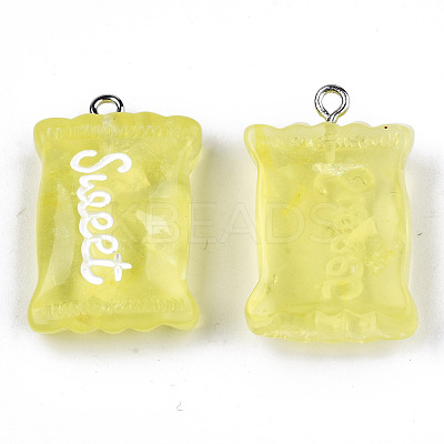 Transparent Resin Pendants X-RESI-S356-54A-04-1