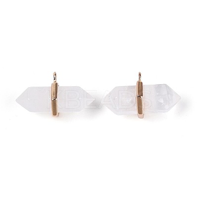 Natural Quartz Crystal Double Terminal Pointed Pendants G-N345-09A-1