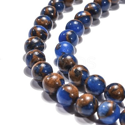 Synthetic Gold Clinquant Stone Beads Strands G-G026-R-8mm-1-1