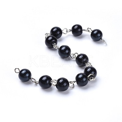 Handmade Dyed Glass Pearl Beaded Chains AJEW-JB00486-05-1
