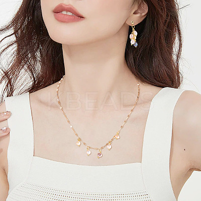 20Pcs 5 Colors Natural Cultured Freshwater Pearl  Charms PALLOY-TAC0165-1