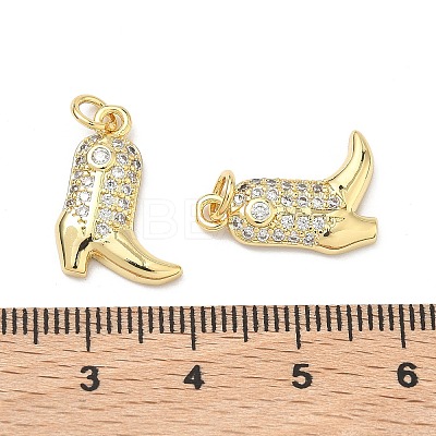Brass Micro Pave Cubic Zirconia Pendants KK-P345-65G-1