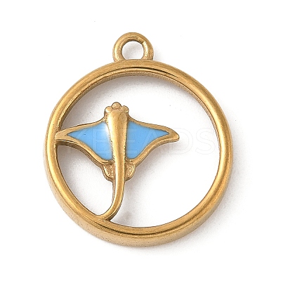 304 Stainless Steel Enamel Pendants X-STAS-Z153-09G-02-1