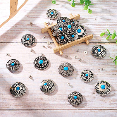 9 Style Alloy Decorative Rivets BUTT-SW0001-04C-1