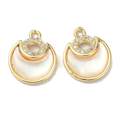 Brass Micro Pave Cubic Zirconia Charms KK-B072-16P-1