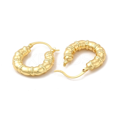 Rack Plating Brass Donut Hoop Earrings for Women EJEW-G342-04G-1