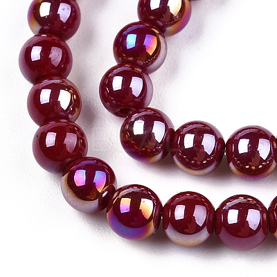 Electroplate Opaque Glass Beads Strands X-GLAA-T032-P4mm-AB05-1