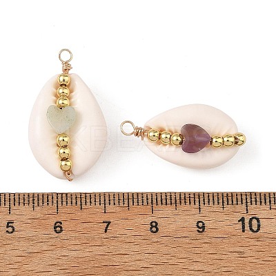 Natural Shell & Gemstone Pendants PALLOY-JF05916-02-1