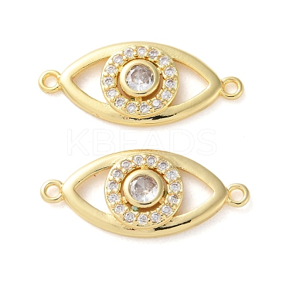 Rack Plating Brass Cubic Zirconia Eye Connector Charm KK-C084-18A-G-1