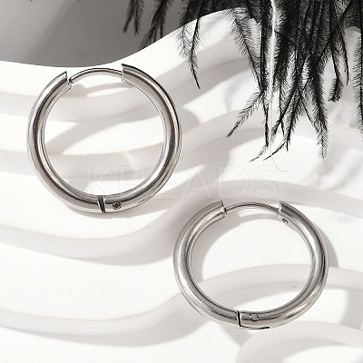 202 Stainless Steel Huggie Hoop Earrings EJEW-F111A-20mm-P01-1