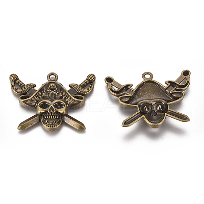 Tibetan Style Alloy Pendants TIBEP-3293-AB-LF-1
