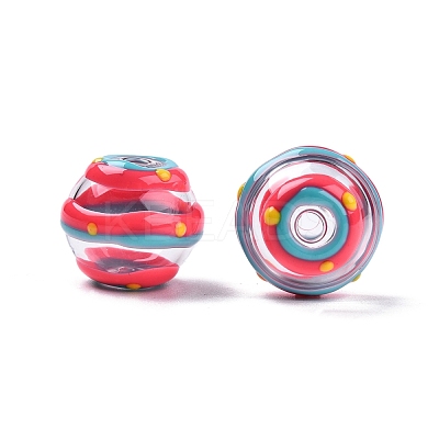 Transparent Glass Enamel Beads GLAA-G084-01D-1