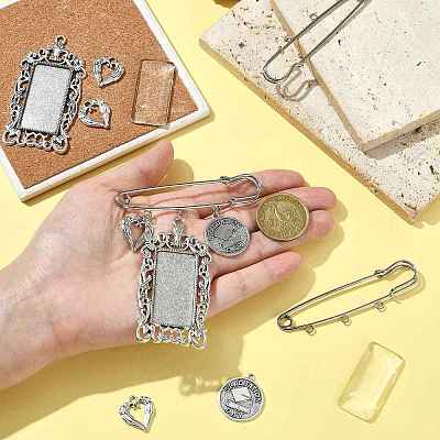 DIY Rectangle Pendant Making Kits DIY-FS0009-40-1