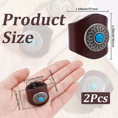 Flower Imitation Leather Scarf Clips AJEW-WH20001-16A-01-1