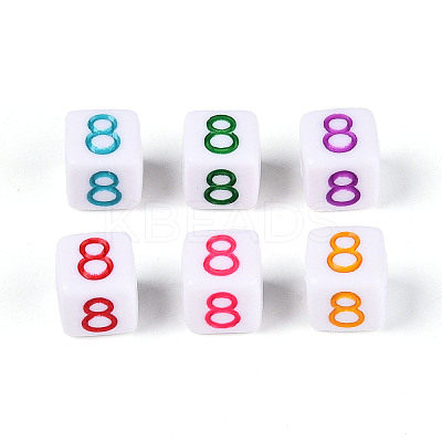 Opaque Acrylic European Large Hole Beads SACR-N020-01A-09-1