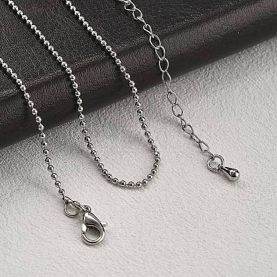 Brass Faceted Ball Chains Necklaces for Women NJEW-D302-21P-1