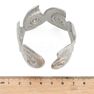 Conch 304 Stainless Steel Cuff Bangles for Women BJEW-A150-02P-1