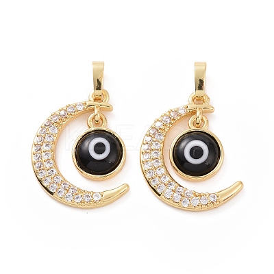 Brass Micro Pave Cubic Zirconia Pendants ZIRC-F136-06G-01-1