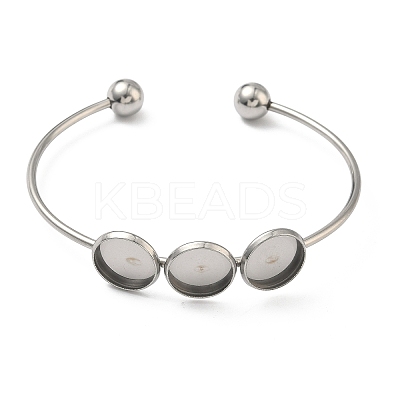 304 Stainless Steel Open Cuff Bangle Makings STAS-K320-01C-P-1