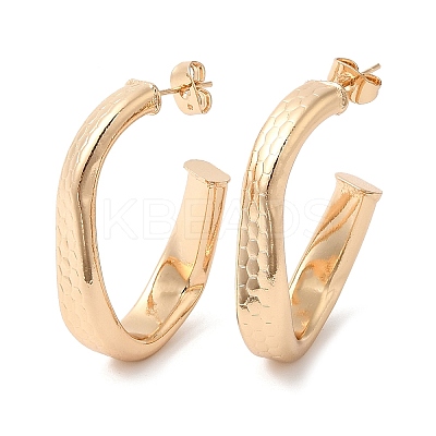 Brass Twist Oval Stud Earring Findings EJEW-Q765-06G-1