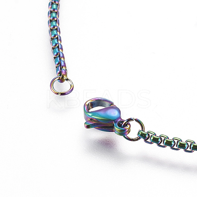 Ion Plating(IP) 304 Stainless Steel Box Chain Necklaces NJEW-P251-02B-1