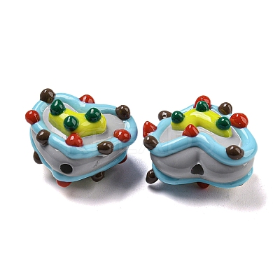 Hand Painted Acrylic with Enamel Beads MACR-D031-06F-1