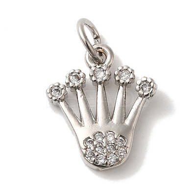 Brass Micro Pave Cubic Zirconia Pendants KK-C072-39P-1