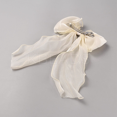 Big Bowknot Organza Hair Barrettes AJEW-WH20002-15A-1