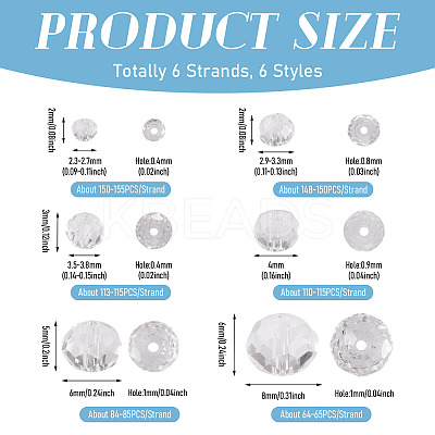 6 Strands 6 Styles Glass Beads Strands EGLA-TA0013-21A-1