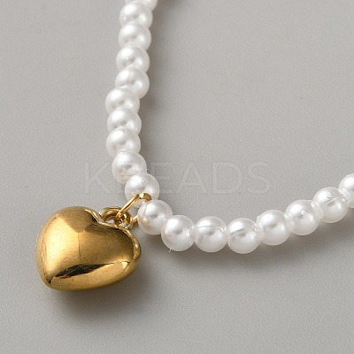3Pcs 3 Styles Iron Chain Bracelet and Brass Heart Charm Bracelet Set for Women BJEW-WH0012-54-1