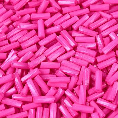 Baking Paint Glass Twist Bugle Beads SEED-C004-02S-1
