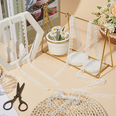 4 Styles Polyester Flower Lace Ribbon OCOR-CY0001-51B-1