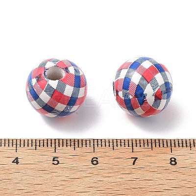 Independence Day Themes Wood European Beads LS-WOOD-I014-01B-1