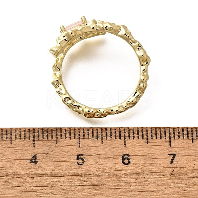 Oval Brass Cat Eye Cuff Rings for Women RJEW-U042-01G-02-1