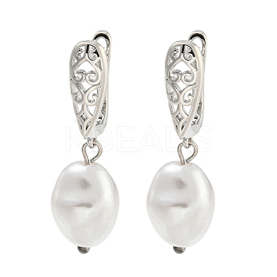 Rack Plating Teardrop Brass Hoop Earrings EJEW-C102-28A-P-1