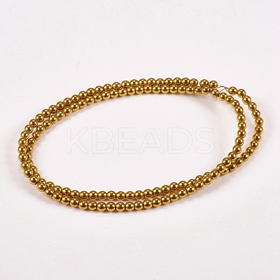 Electroplate Non-magnetic Synthetic Hematite Beads Strands X-G-J169A-3mm-04-1