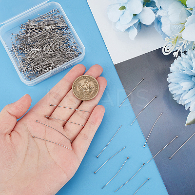 300Pcs 304 Stainless Steel Ball Head Pins STAS-UN0049-23-1