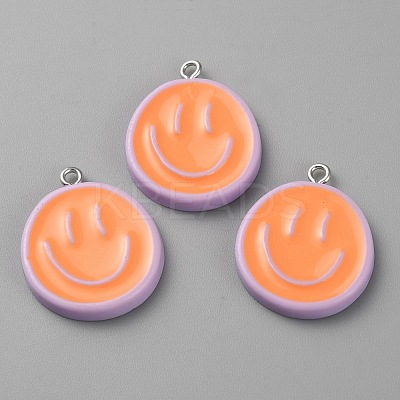 Opaque Resin Enamel Pendants LS-RESI-WH0036-20E-1