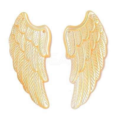 Natural Yellow Shell Carved Pendants SSHEL-C012-16-1