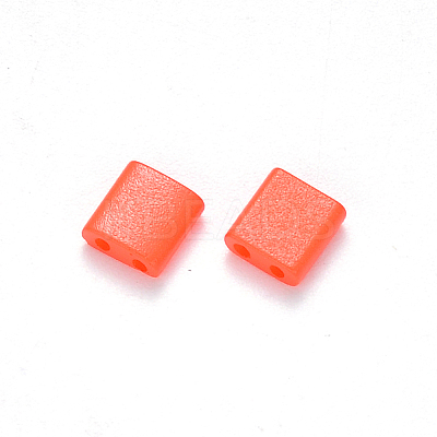 FGB 2-Hole Baking Paint Glass Seed Beads SEED-S031-L-406-1