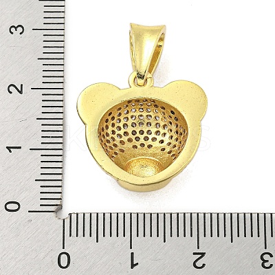 Brass Micro Pave Clear Cubic Zirconia Pendants KK-R159-04G-1