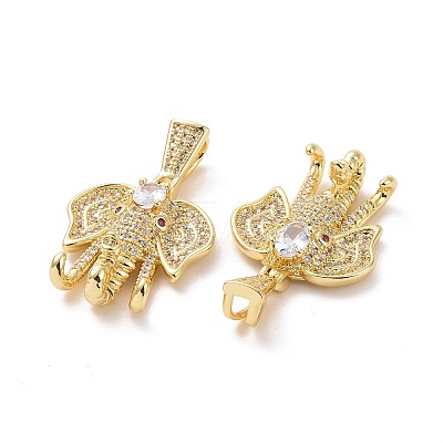 Brass Micro Pave Cubic Zirconia Pendants ZIRC-F134-27G-02-1