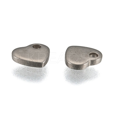 Tarnish Resistant Original Color Heart Charms 304 Stainless Steel Pendants X-STAS-Q073-1