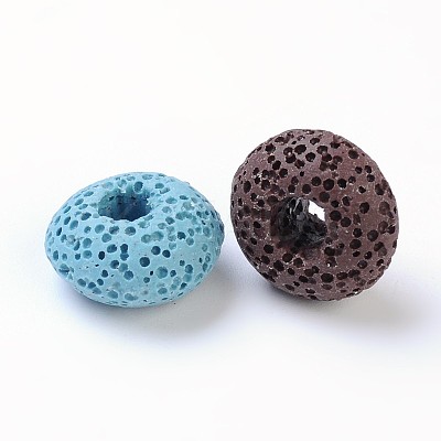 Lava Rock Gemstone European Beads X-GGDA007-1